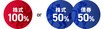 セゾン資産形成の達人ファンドが株式100% or セゾン・グローバルバランスファンドが株式50%・債権50%